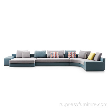 Индивидуальный кожаный диван в современном европейском стиле